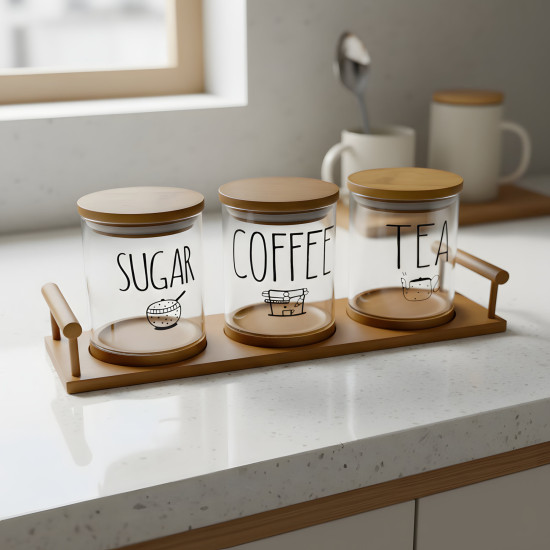 Glass Spice Jar Set - 3 Pcs	